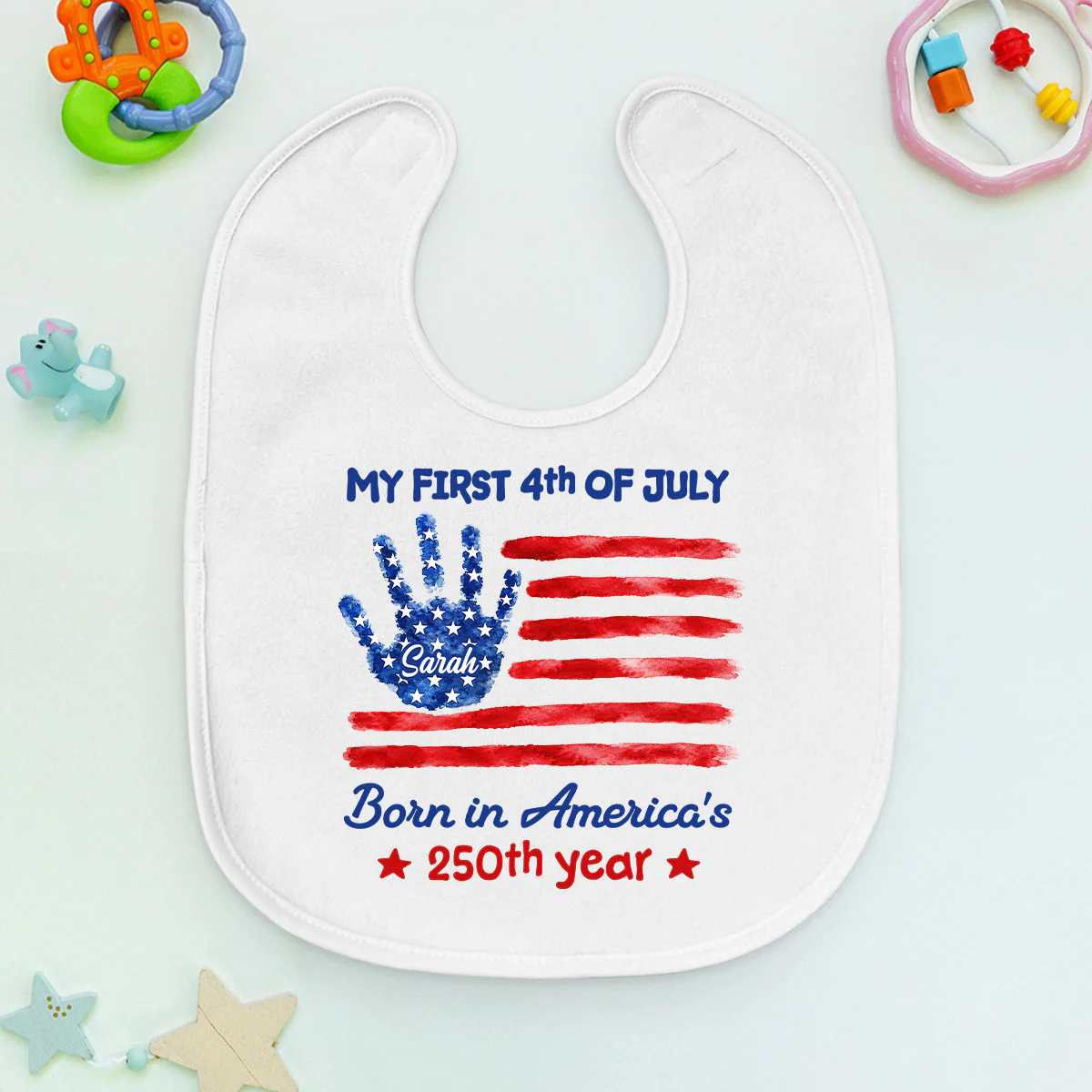 1st 4th Of July - Personalized Custom Baby Bib