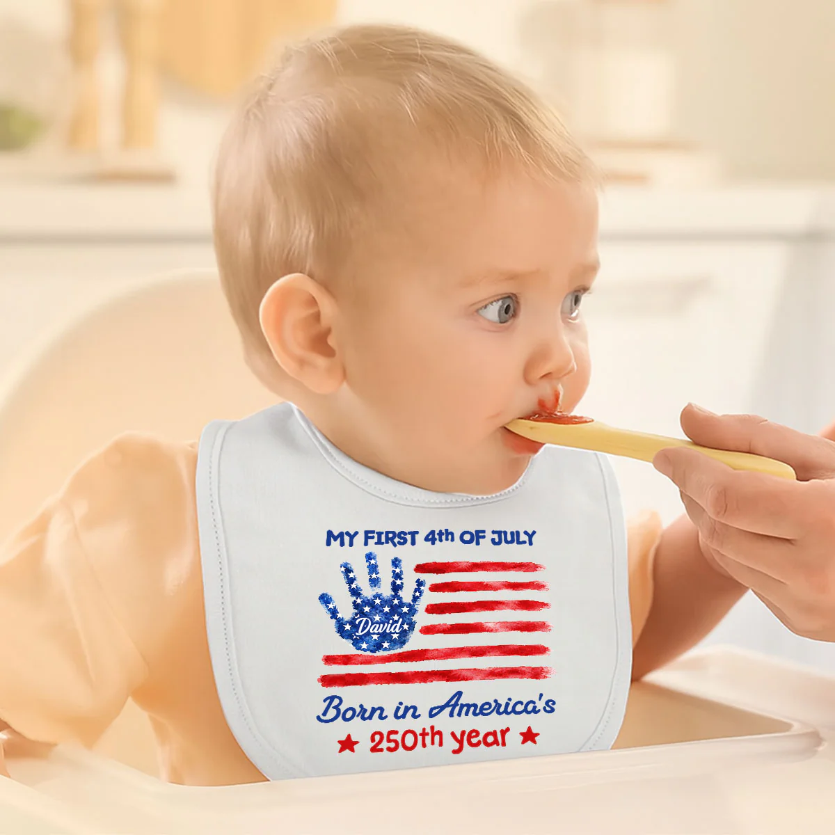 1st 4th Of July - Personalized Custom Baby Bib - Image 4