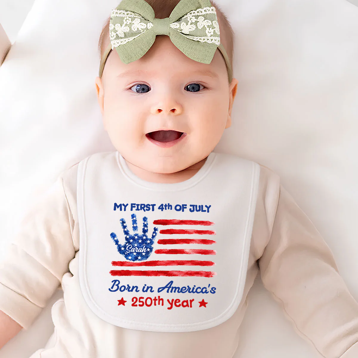 1st 4th Of July - Personalized Custom Baby Bib - Image 6