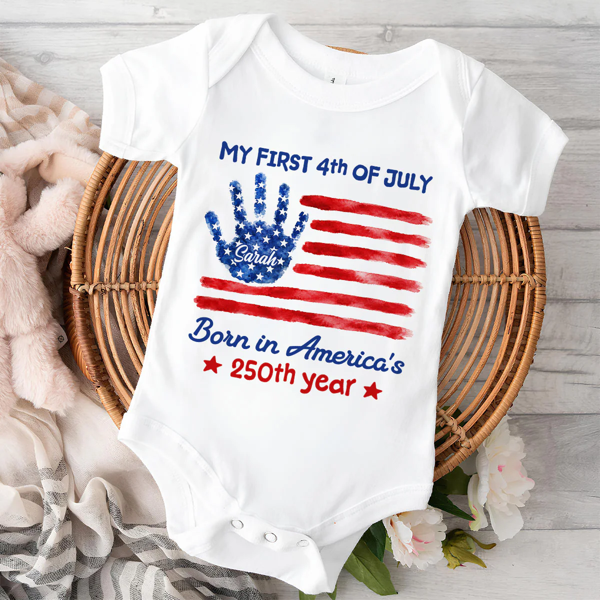 1st 4th Of July - Personalized Custom Baby Onesie - Image 2