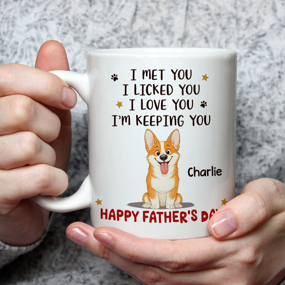 2D Dog Stylized Licked You - Personalized Custom Coffee Mug - Image 3