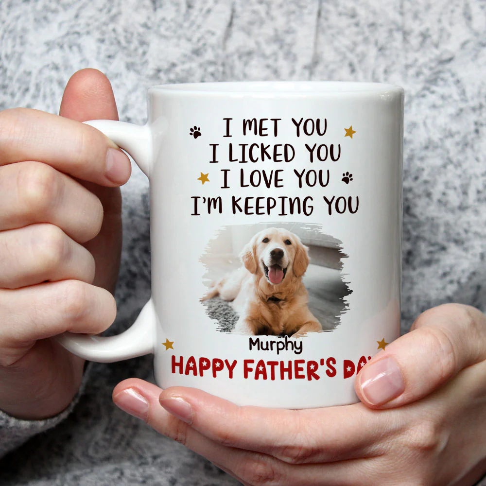 2D Dog Stylized Licked You Photo - Personalized Custom Coffee Mug - Image 3