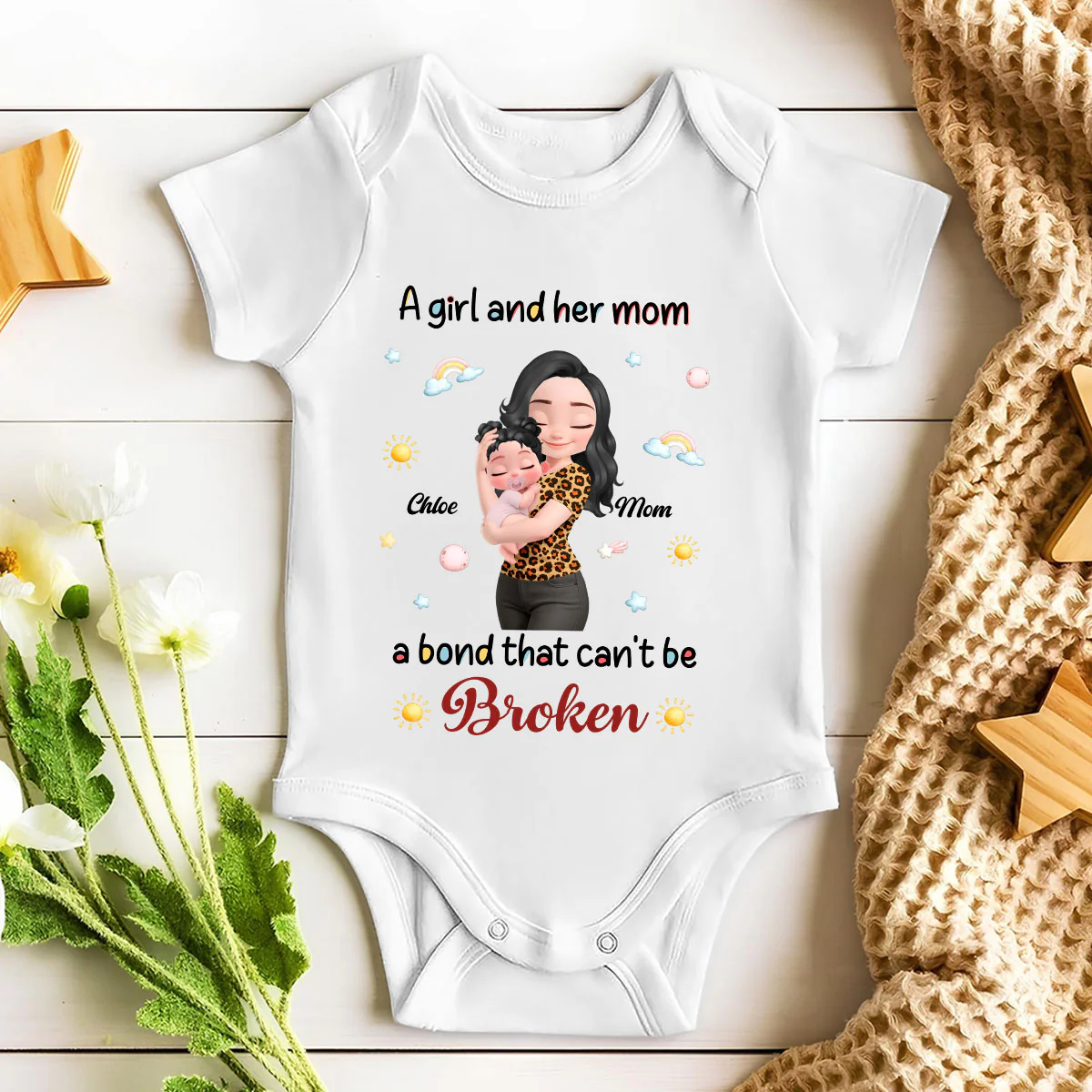 A Baby And Mama - Personalized Custom Onesie - Image 3