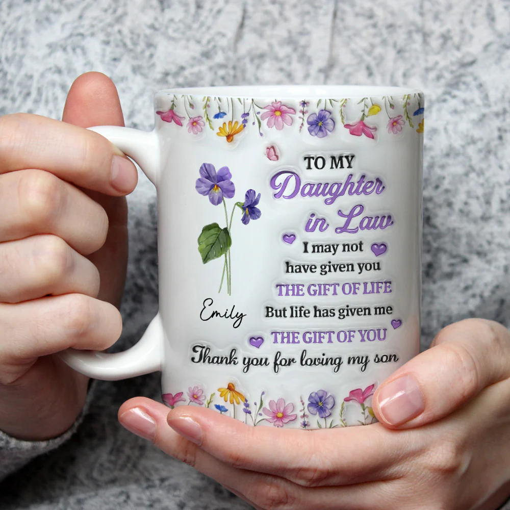 A Daughter By Heart - Personalized Custom 3D Inflated Effect Mug - Image 3