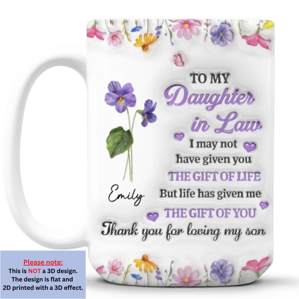 A Daughter By Heart - Personalized Custom 3D Inflated Effect Mug - Image 9