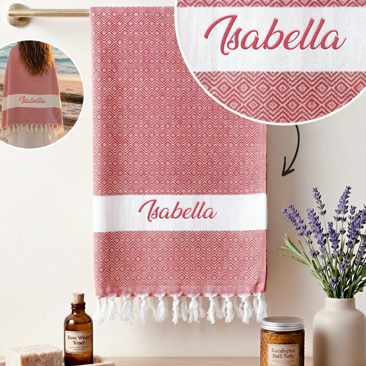 A Girl Trip - Personalized Custom Monogrammed Beach Towel
