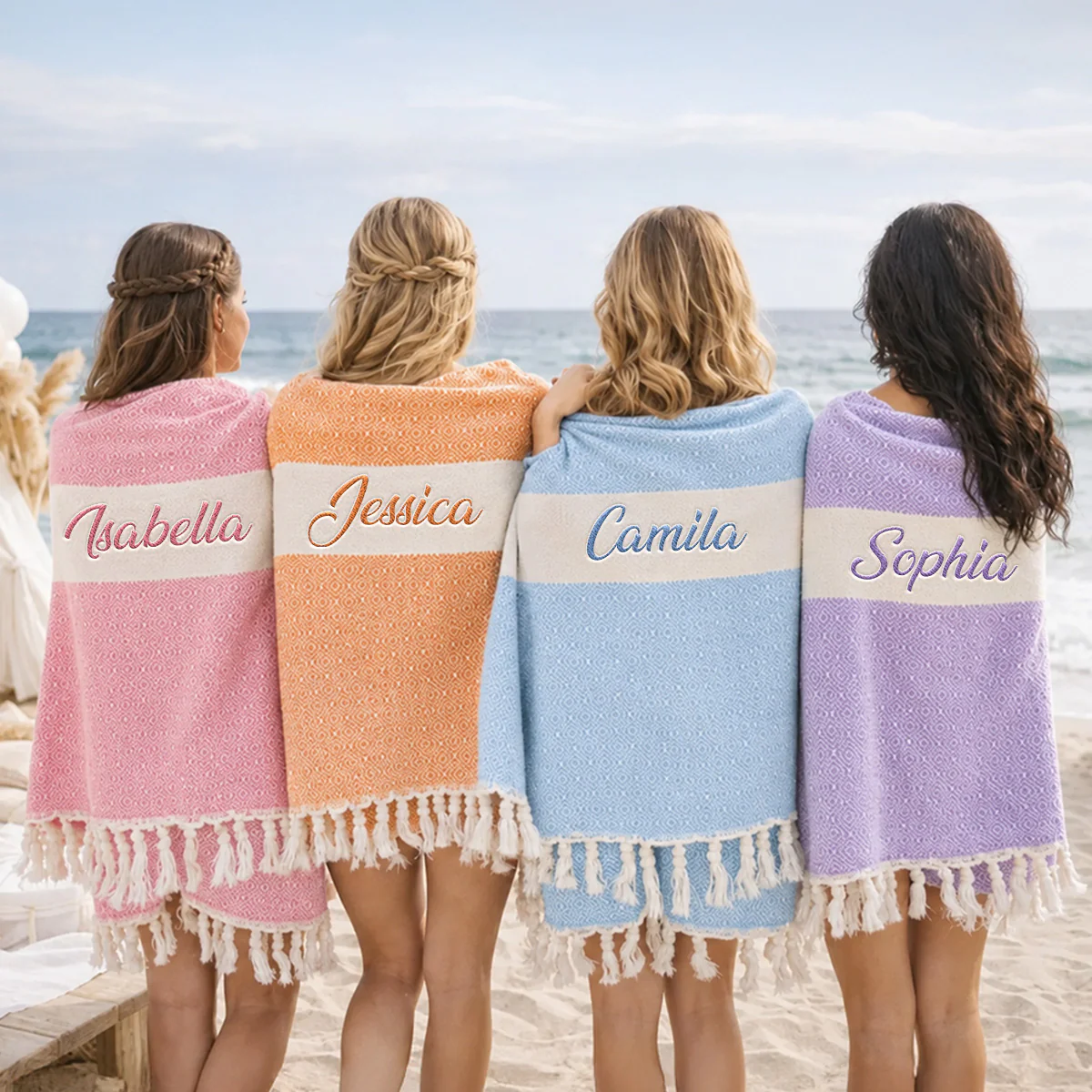 A Girl Trip - Personalized Custom Monogrammed Beach Towel - Image 2