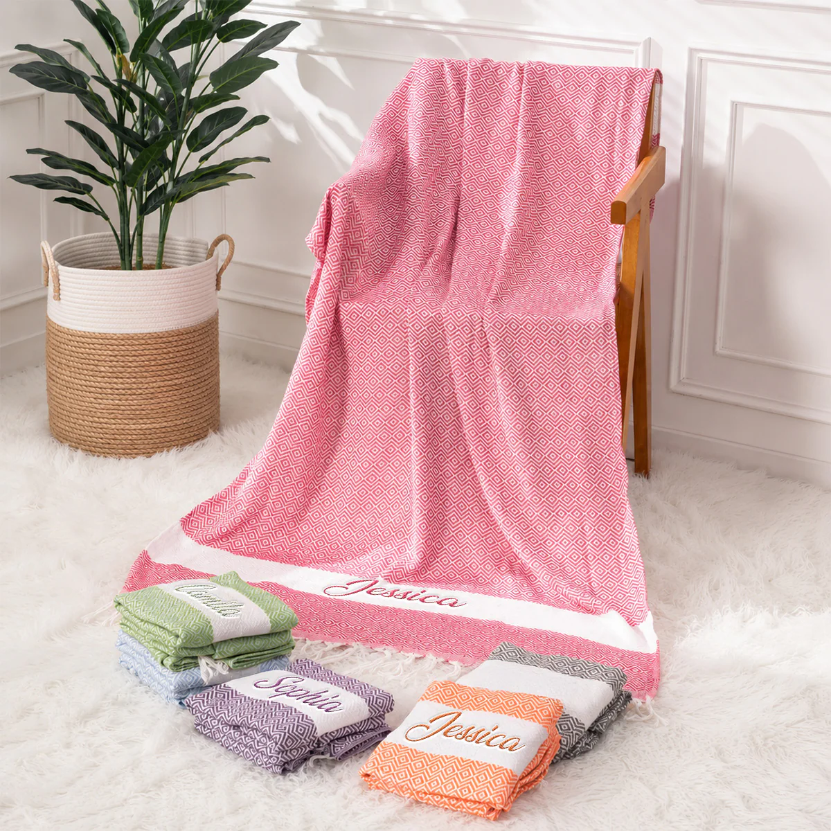 A Girl Trip - Personalized Custom Monogrammed Beach Towel - Image 3