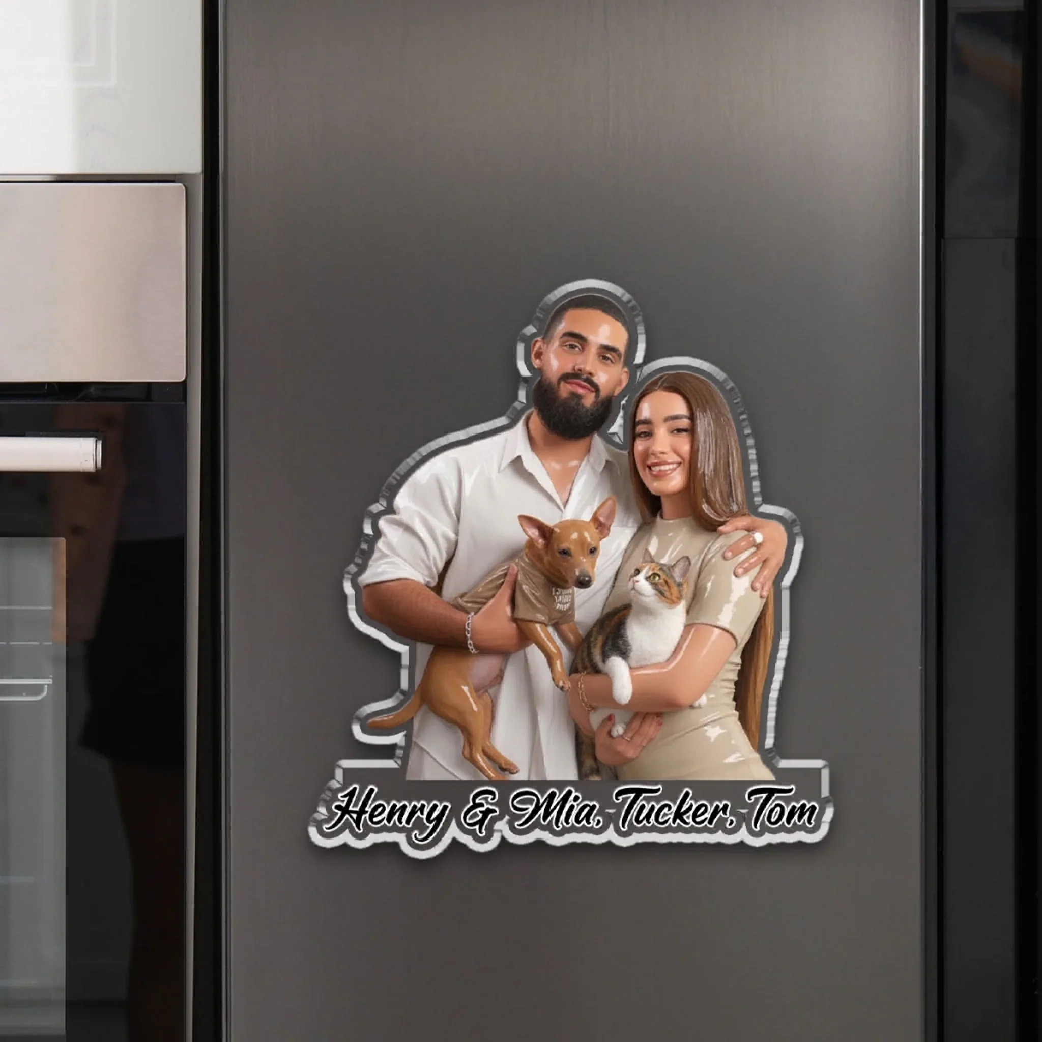 A House Full Of Love - Personalized Custom Acrylic Fridge Magnet - Image 2