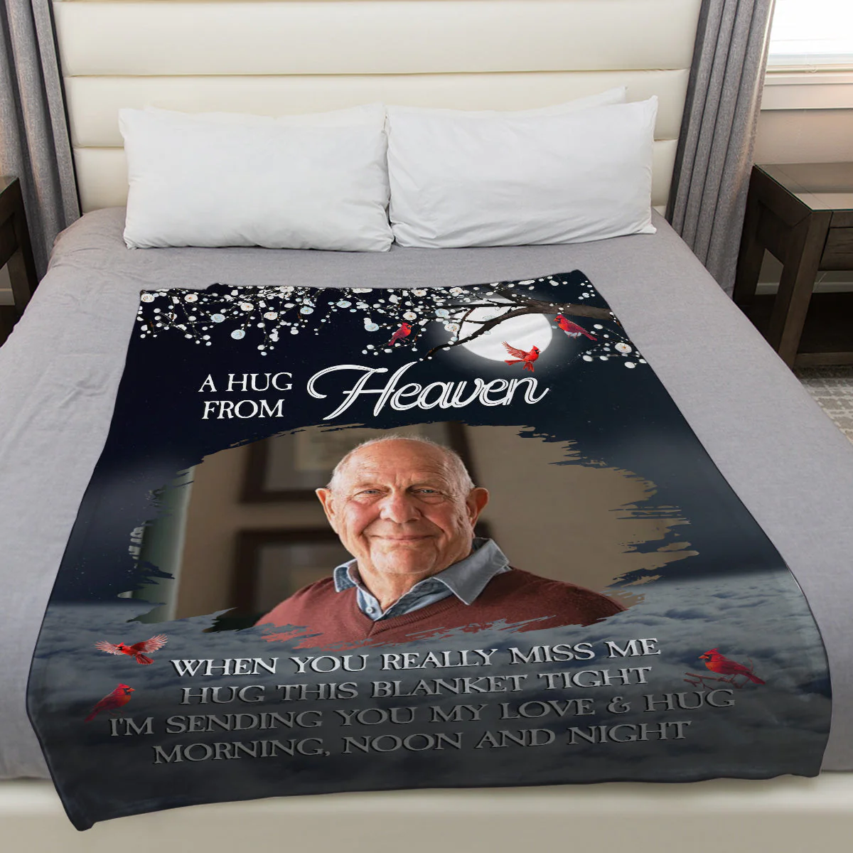 A Hug From Heaven - Personalized Custom Fleece Blanket - Image 2