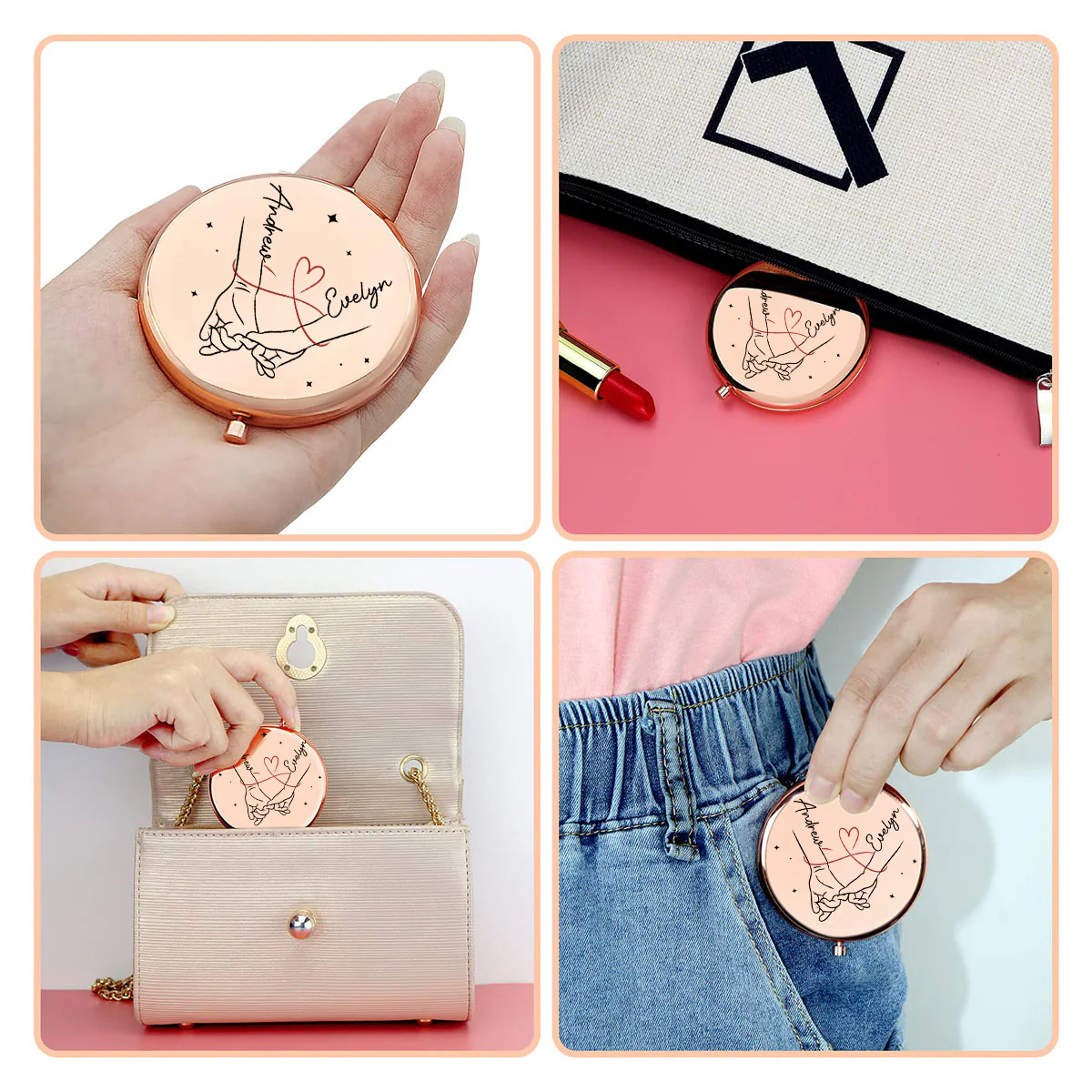 A Message From The Heart - Personalized Custom Compact Mirror - Image 3