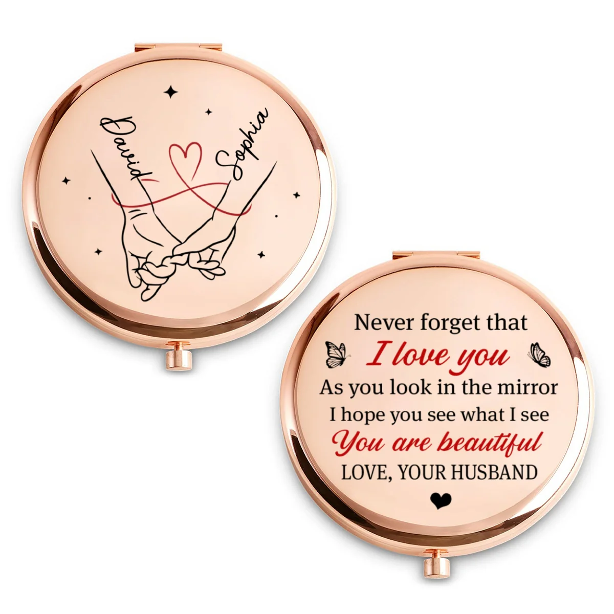 A Message From The Heart - Personalized Custom Compact Mirror - Image 5