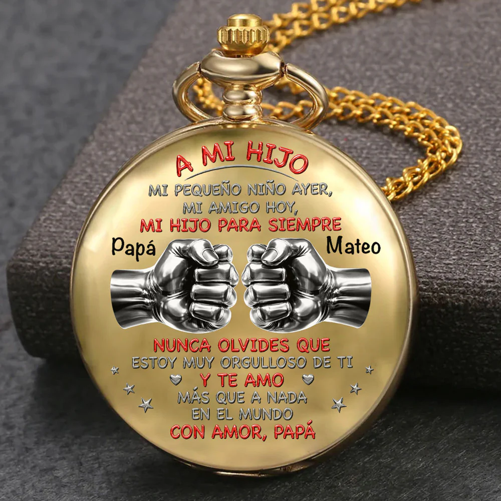 A Mi Hijo – Reloj De Bolsillo Personalizado A Medida