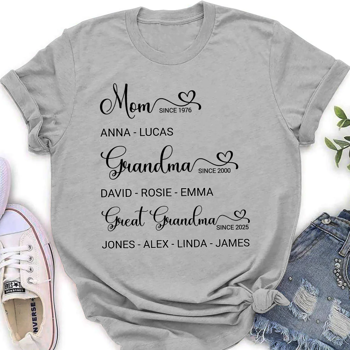 A Mom Grandma Great Grandma - Personalized Custom Shirt - Image 5