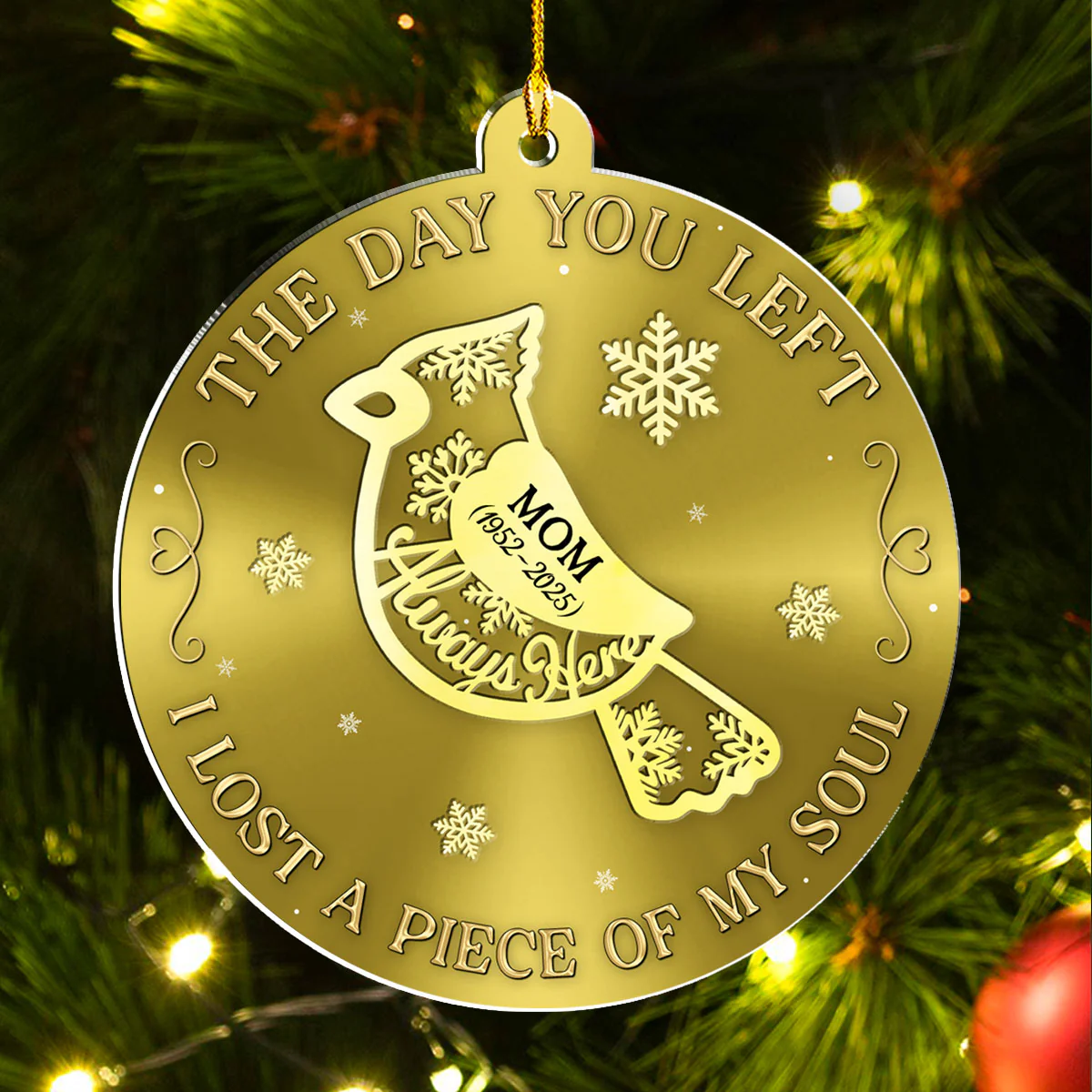 A Piece Of My Soul - Personalized Custom 3D Effect Acrylic Ornament - Image 3