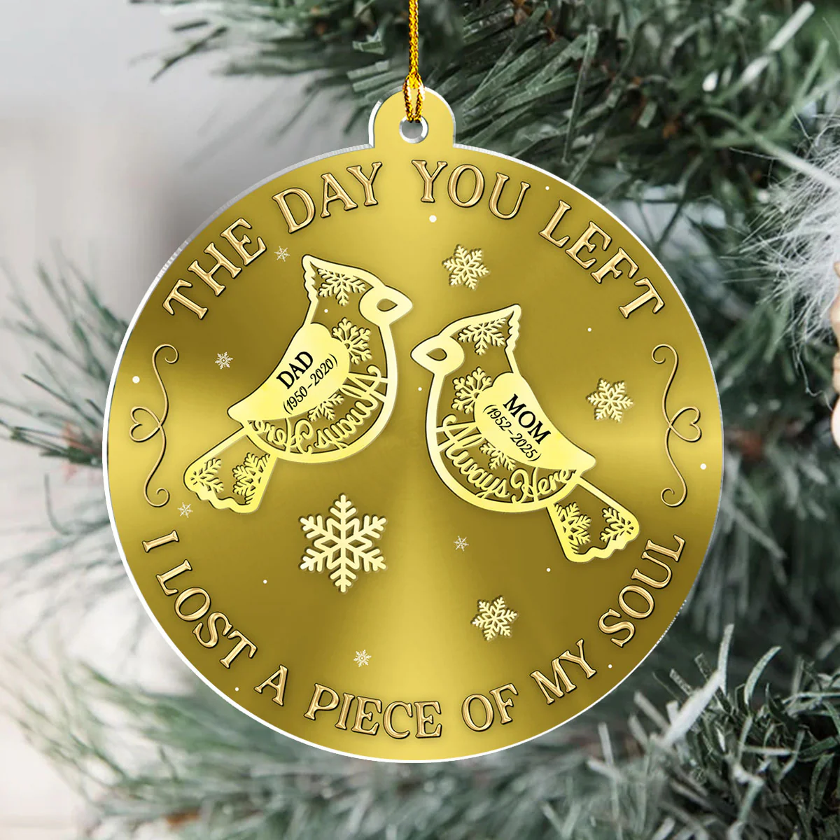 A Piece Of My Soul - Personalized Custom 3D Effect Acrylic Ornament - Image 4