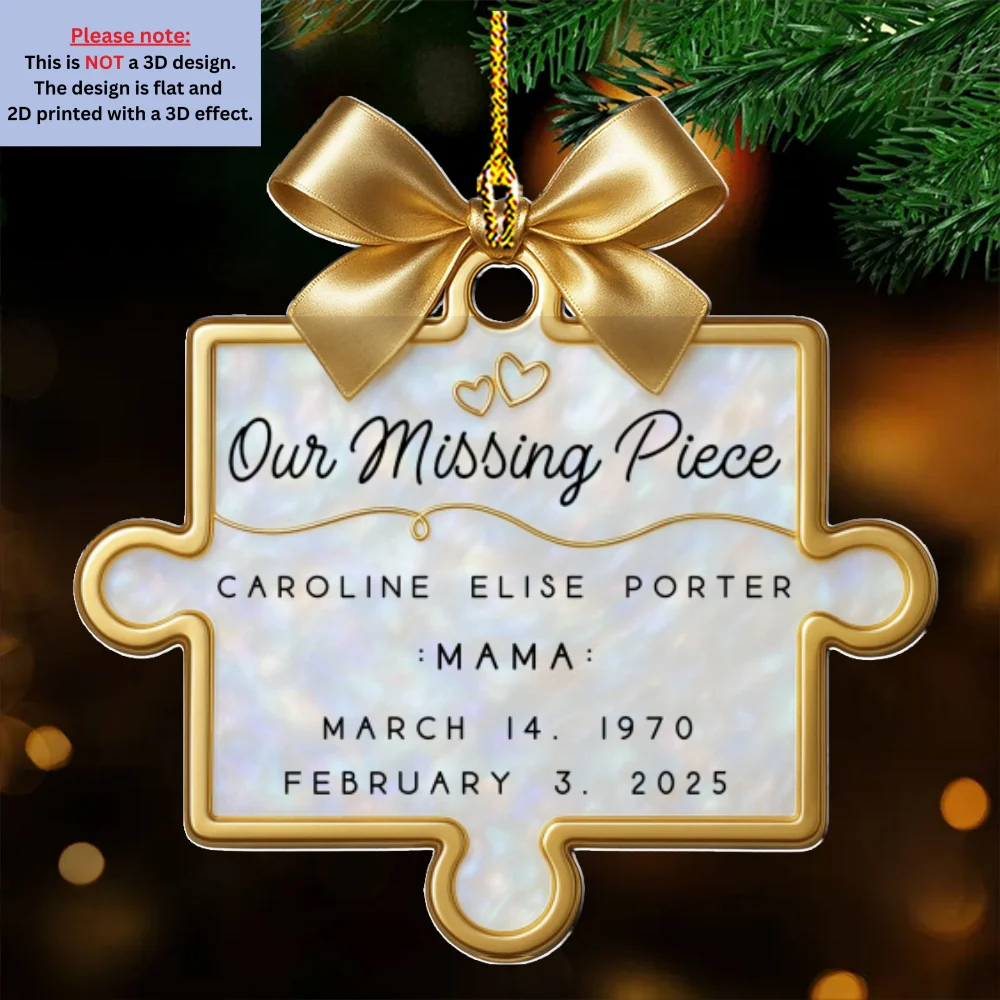 A Piece Of Us Gone - Personalized Custom Acrylic Ornament - Image 6