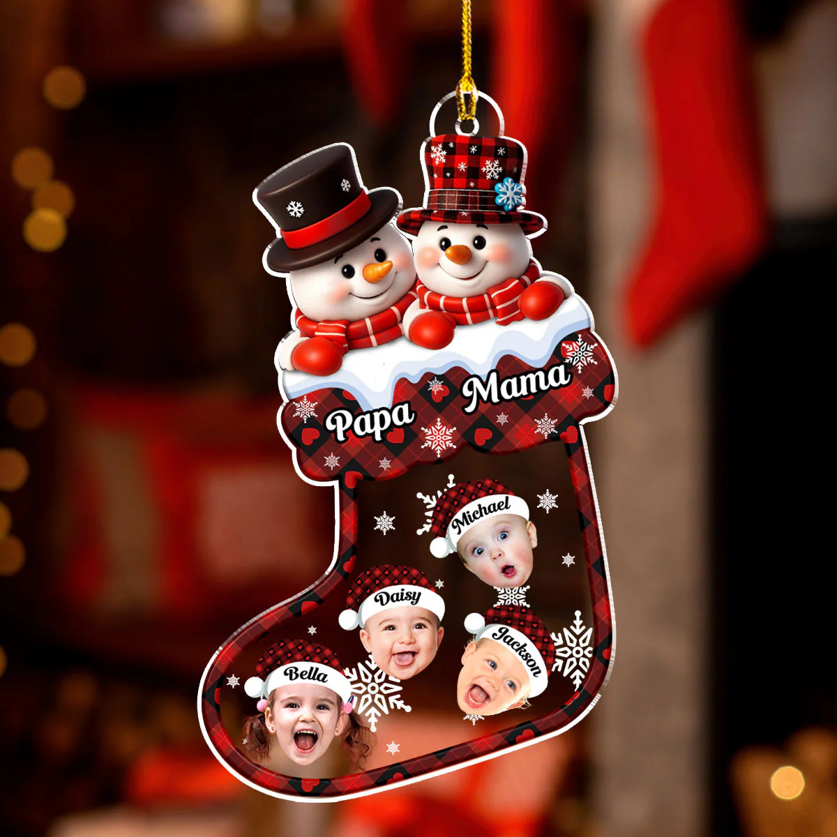 A Snowman Christmas With Love Photo - Personalized Custom Acrylic Ornament - Image 2