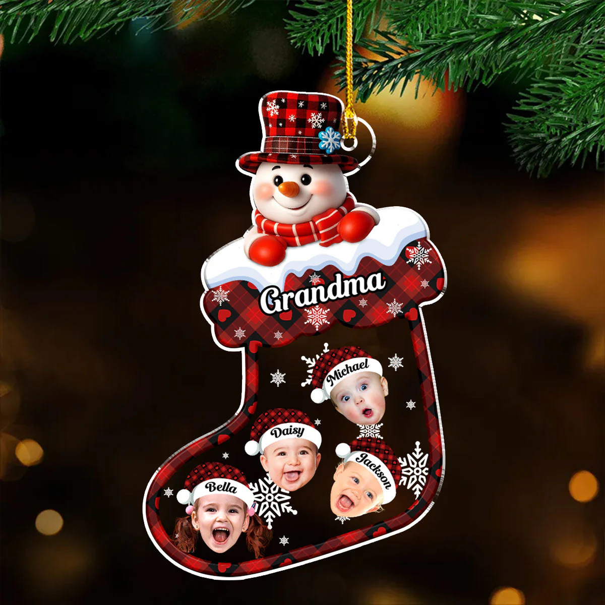 A Snowman Christmas With Love Photo - Personalized Custom Acrylic Ornament - Image 4