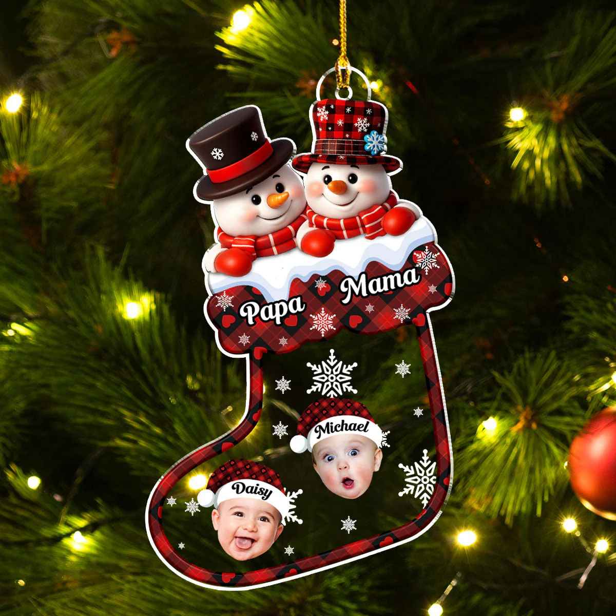 A Snowman Christmas With Love Photo - Personalized Custom Acrylic Ornament - Image 5