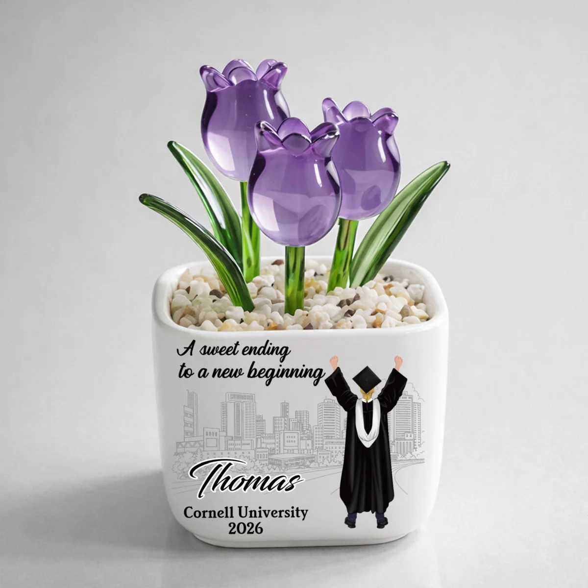 A Sweet Ending - Personalized Custom Glass Everlasting Tulips - Image 10
