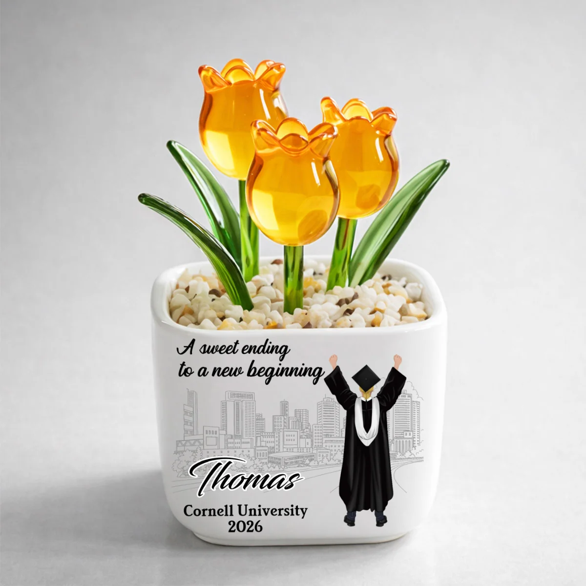A Sweet Ending - Personalized Custom Glass Everlasting Tulips - Image 11