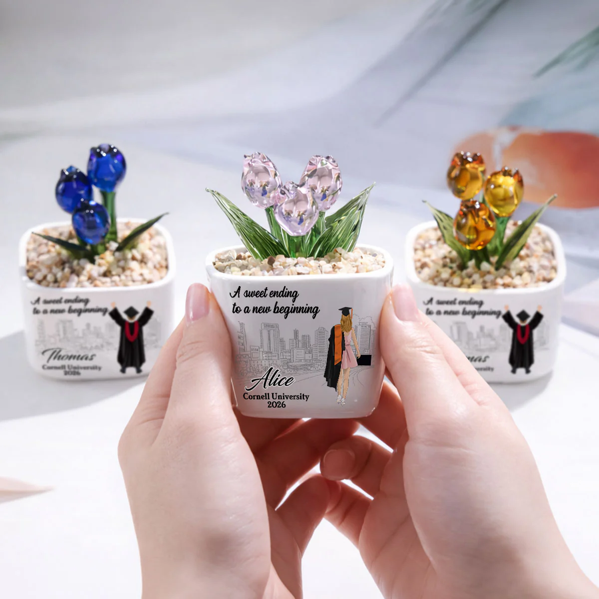 A Sweet Ending - Personalized Custom Glass Everlasting Tulips - Image 5