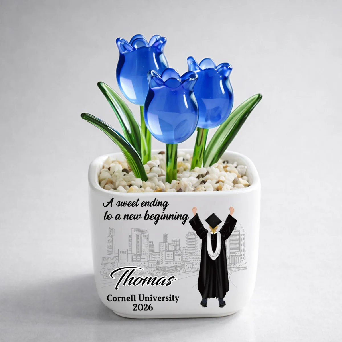A Sweet Ending - Personalized Custom Glass Everlasting Tulips - Image 8