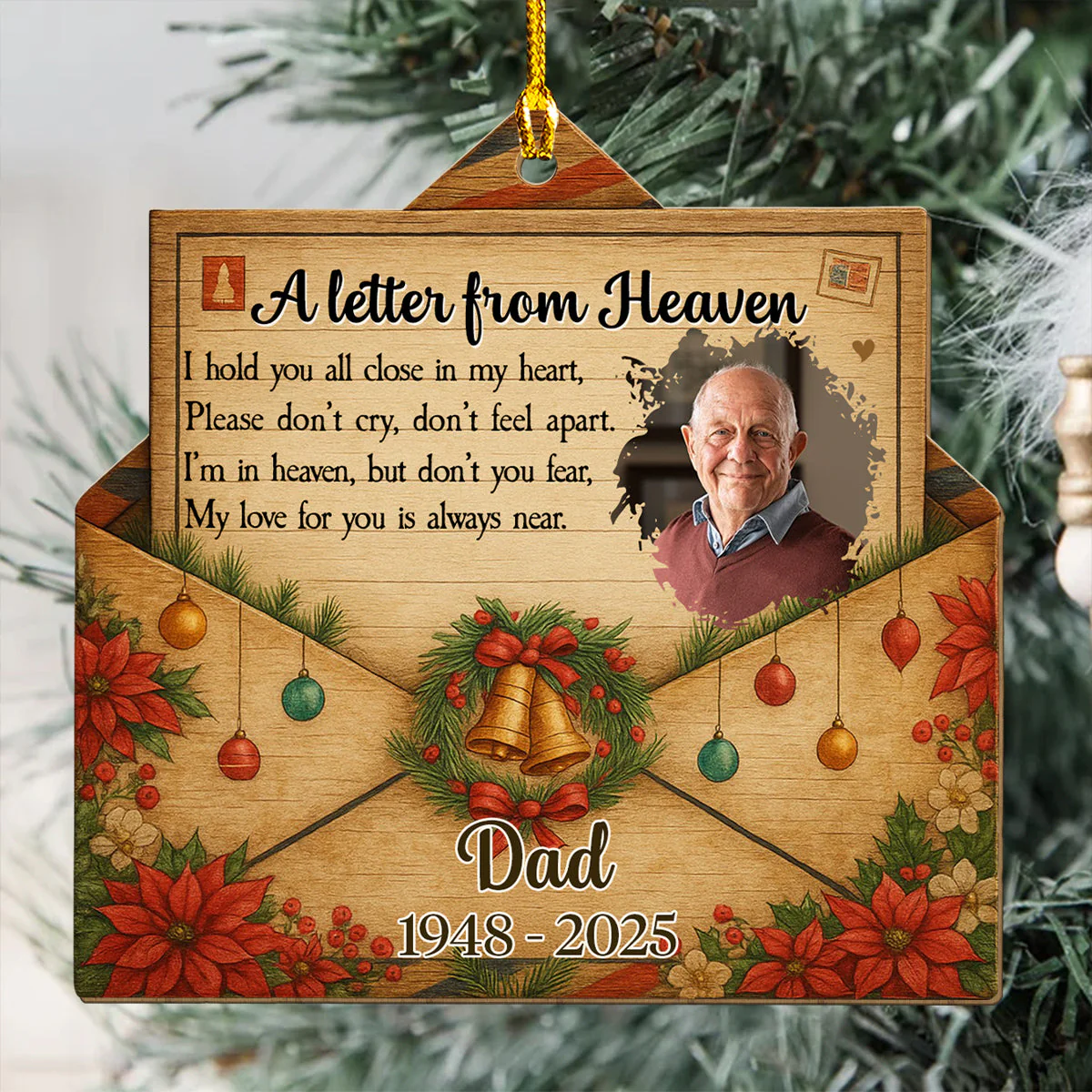 A Touch From Heaven - Personalized Custom Wood Ornament
