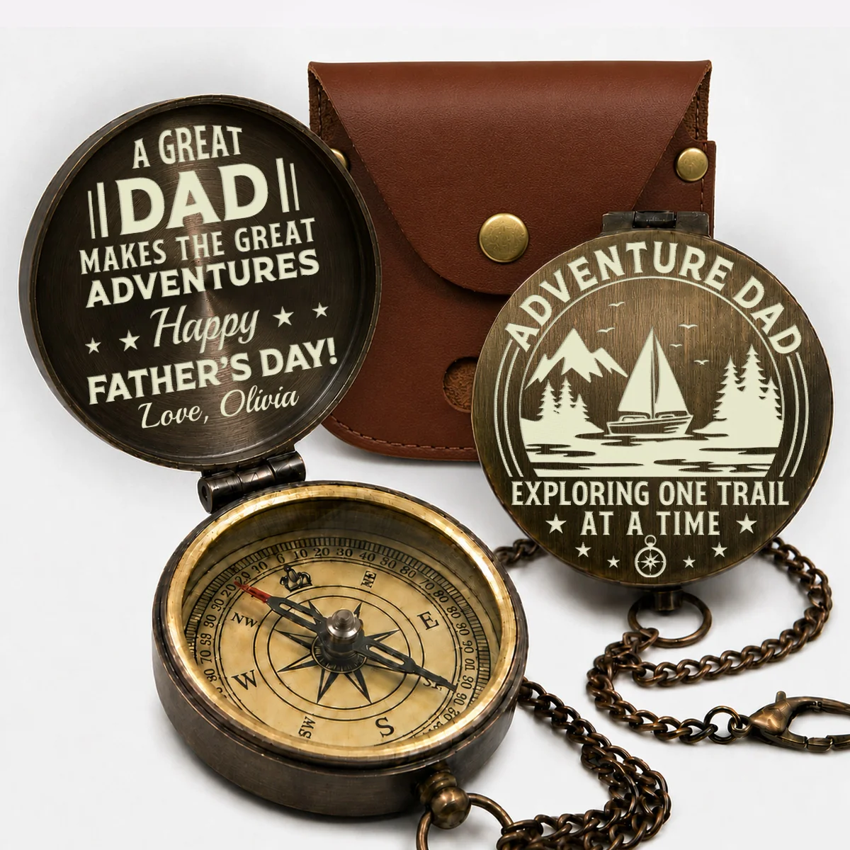 Adventure Dad - Personalized Custom Engraved Pocket Compass - Image 7