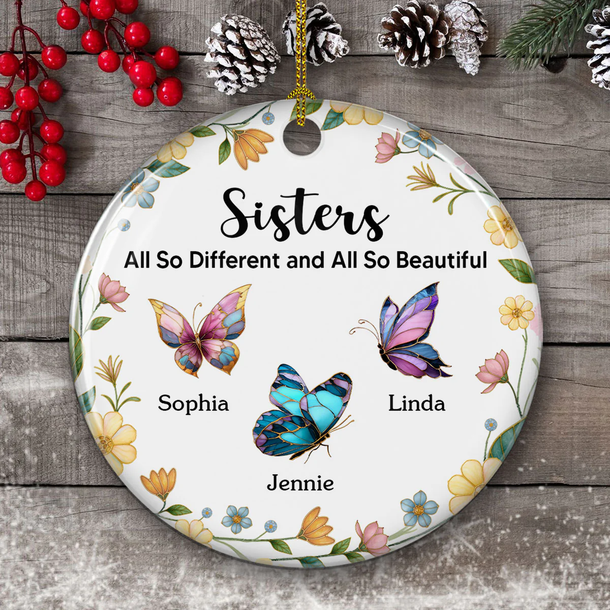 All So Beautiful - Personalized Custom Ceramic Ornament - Image 4