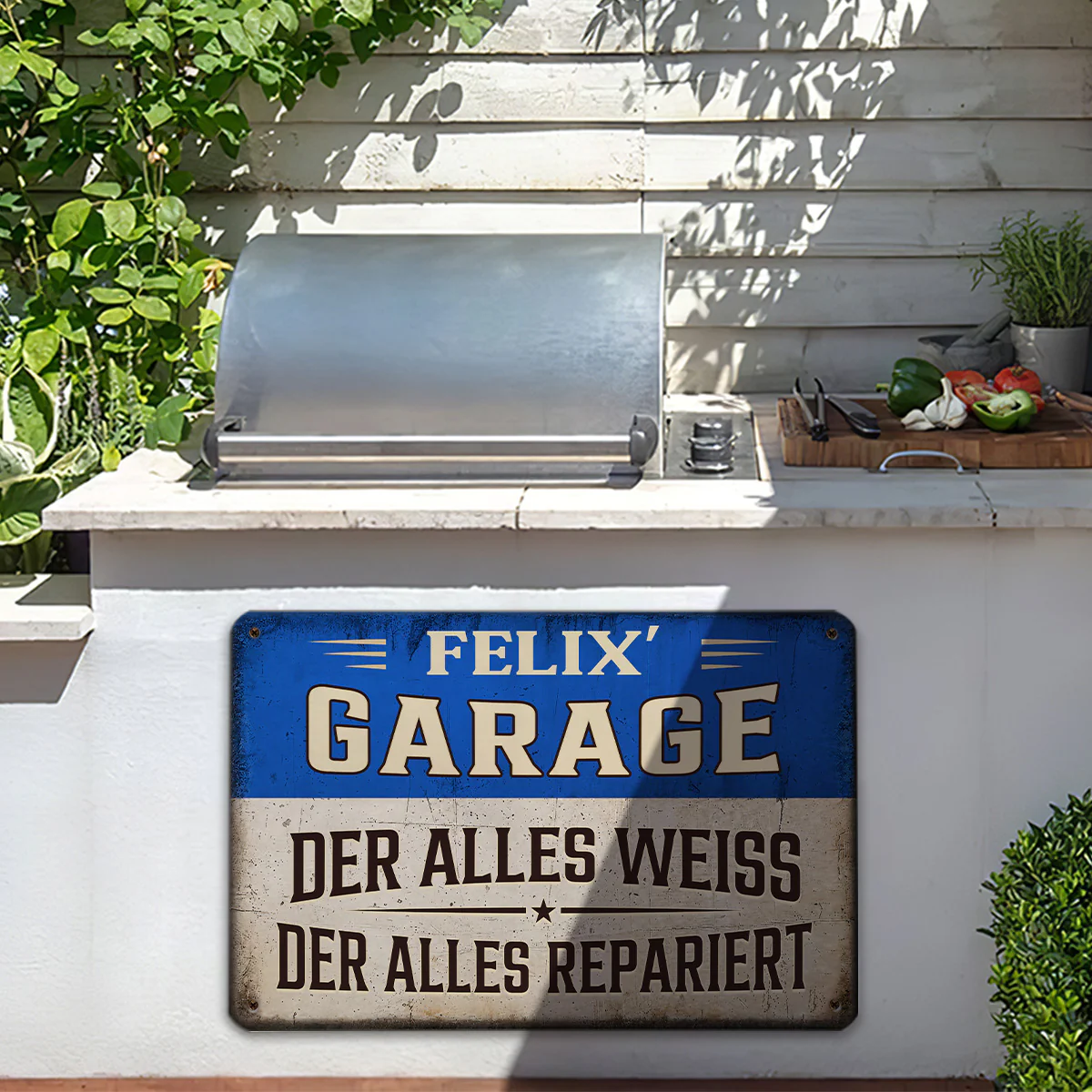 Alleswisser Allesreparierer – Personalisiertes Metallschild - Image 5