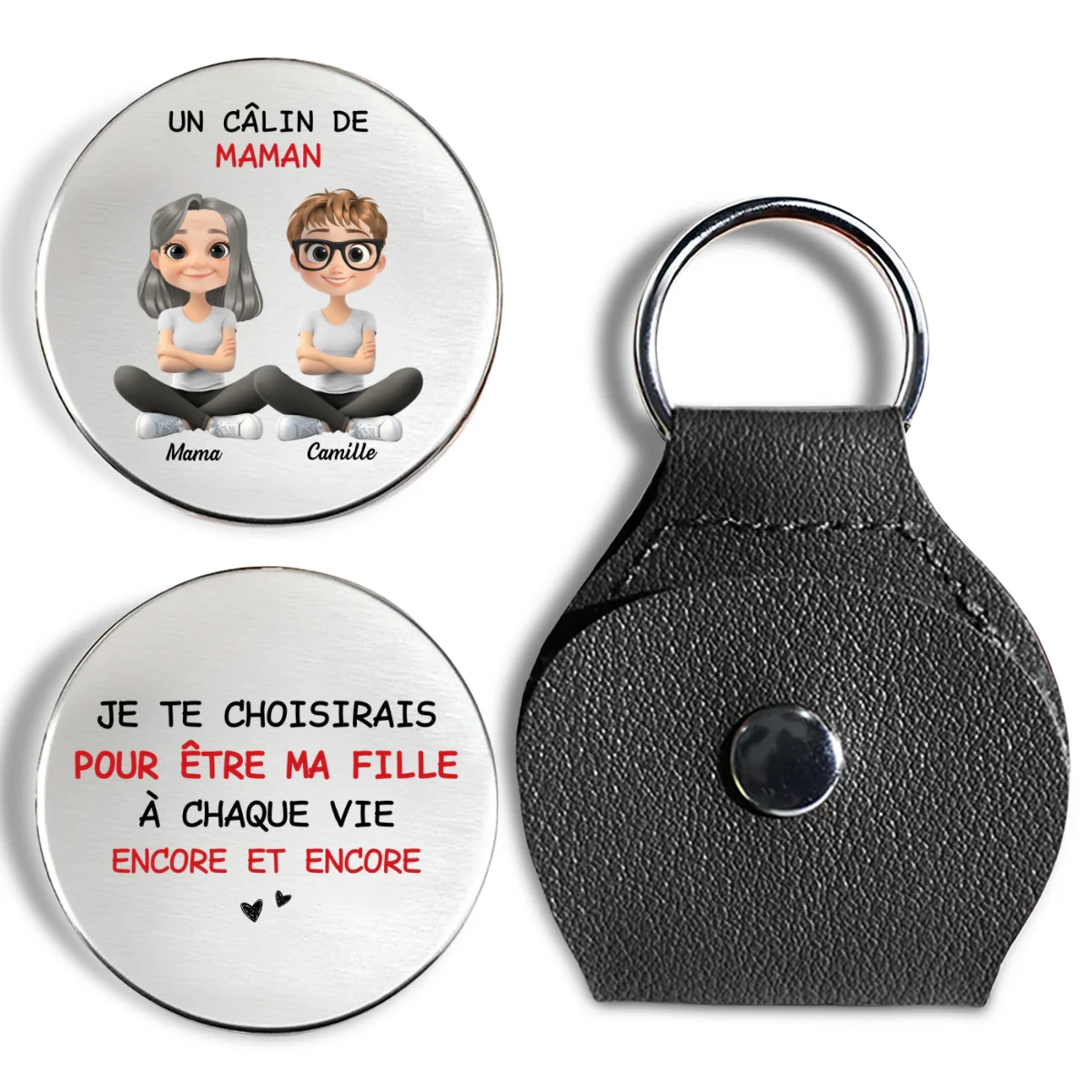 Always Choose You Mom And Daughter French - Personalized Custom Pocket Hug - Image 6