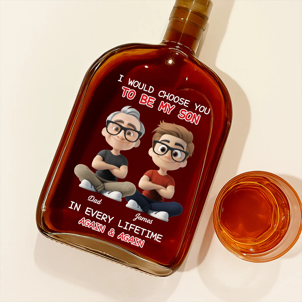 Always Choose You My Son Dad - Personalized Custom Spirits Decanter - Image 2