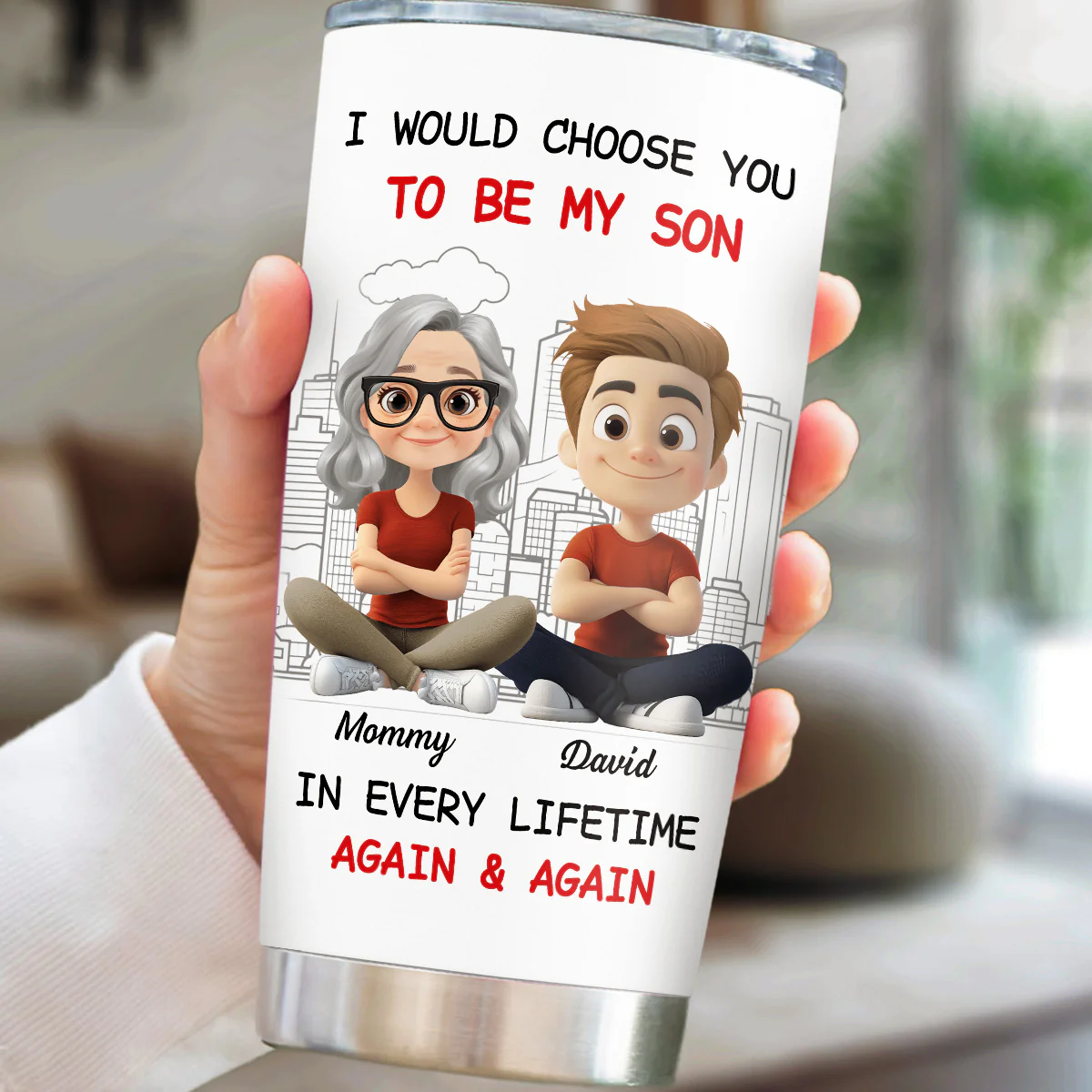 Always Choose You My Son Dad  - Personalized Custom Tumbler - Image 2