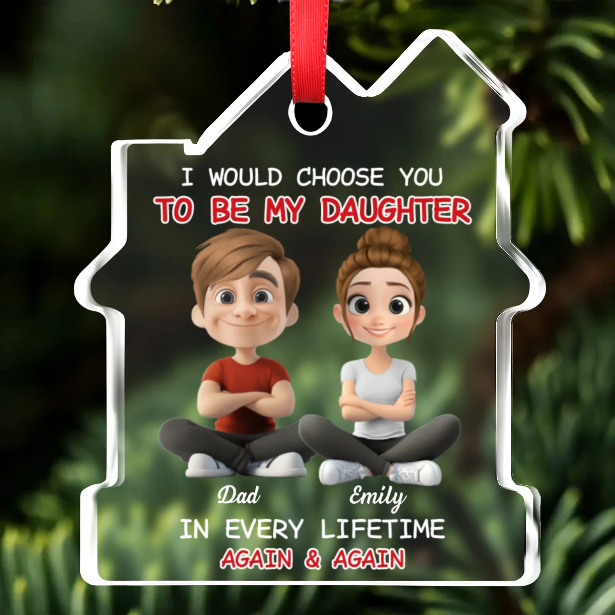 Always Choose You - Personalized Custom House Shaped Glass Ornament - Image 7