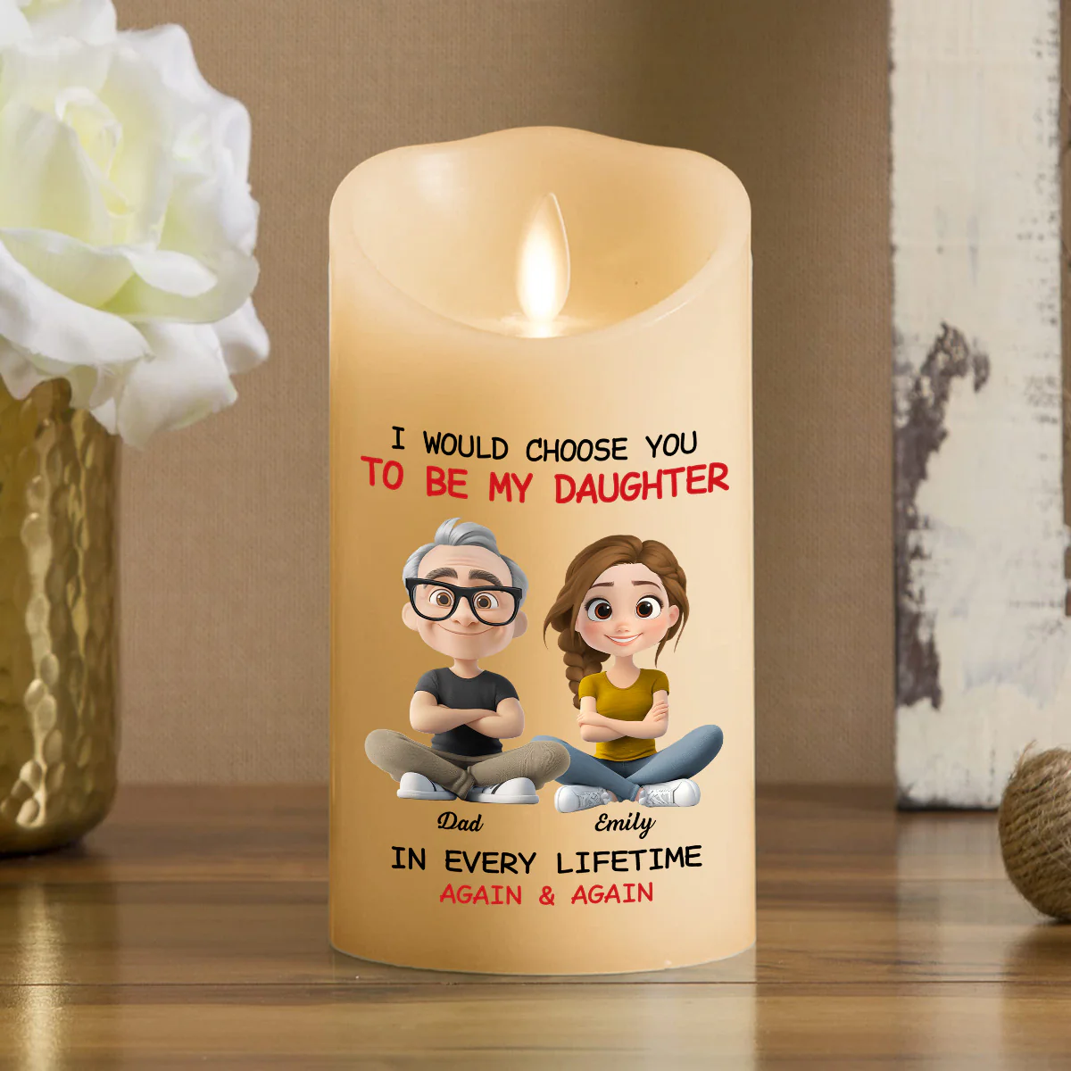 Always Choose You - Personalized Custom LED Candle - Image 2