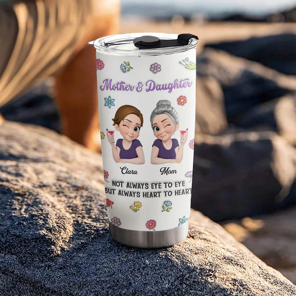 Always Heart To Heart - Personalized Custom 3D Inflated Effect Tumbler - Image 3