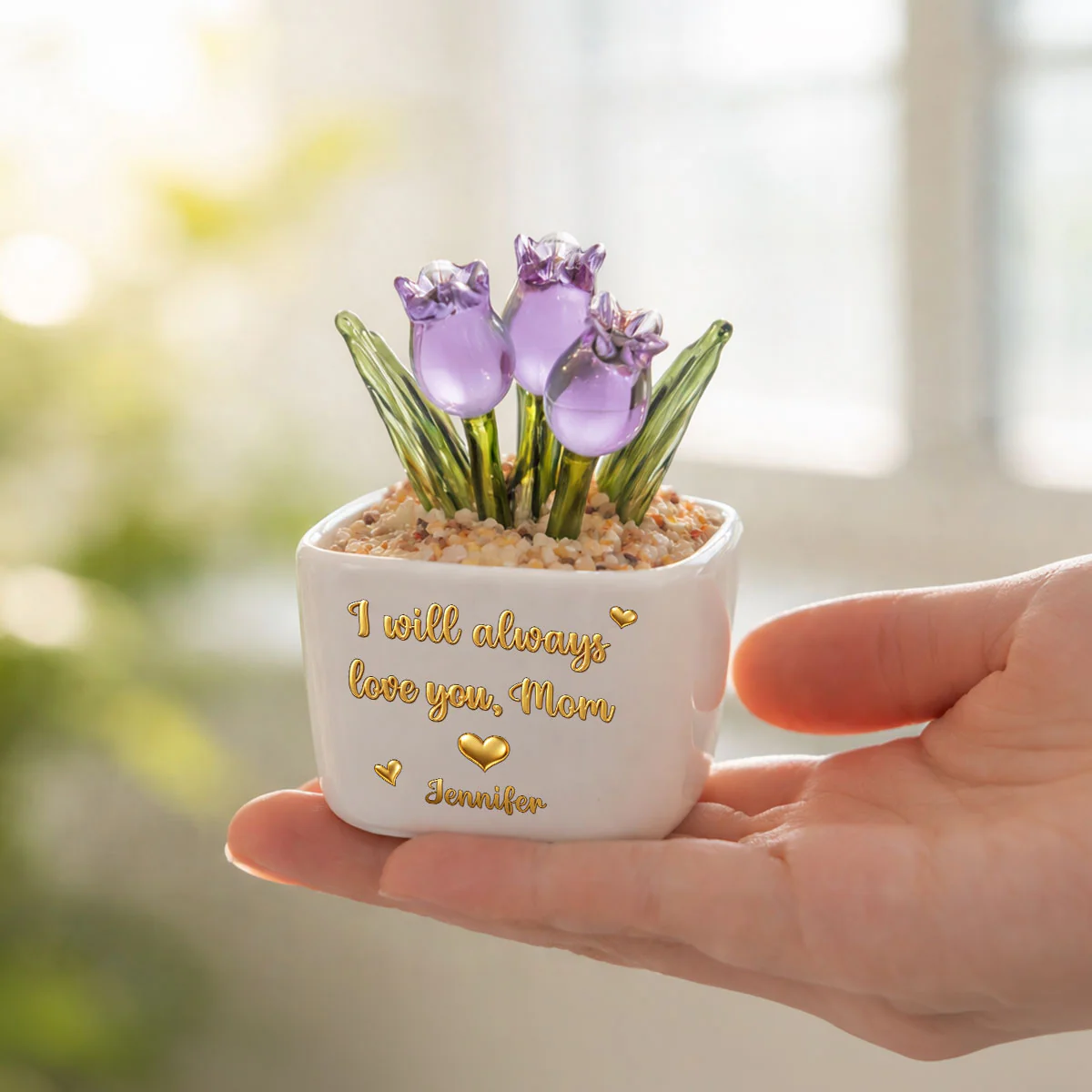 Always Love You - Personalized Custom Glass Everlasting Tulips - Image 3