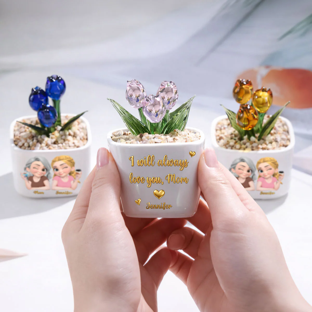 Always Love You - Personalized Custom Glass Everlasting Tulips - Image 4