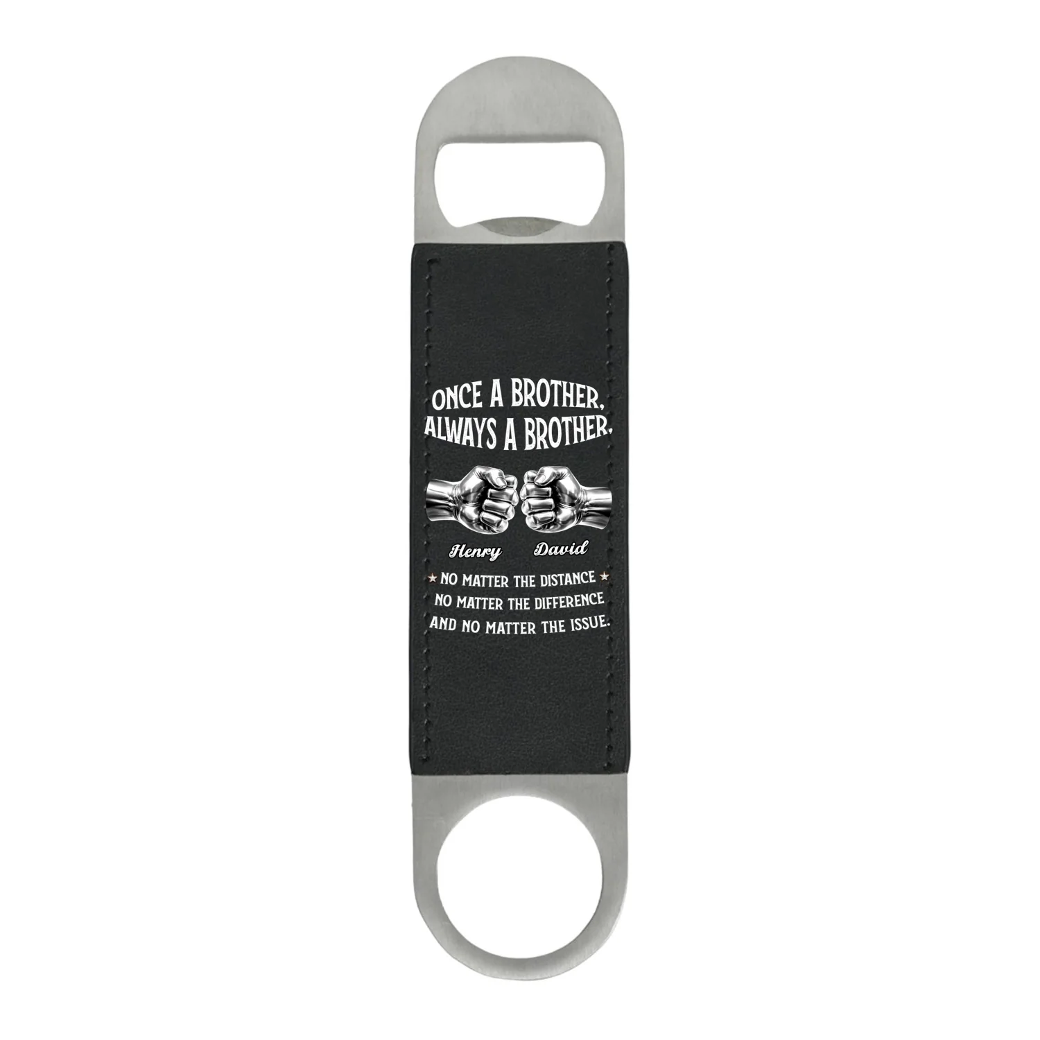 Always My Brother - Personalized Custom Leather Bottle Opener - Image 8