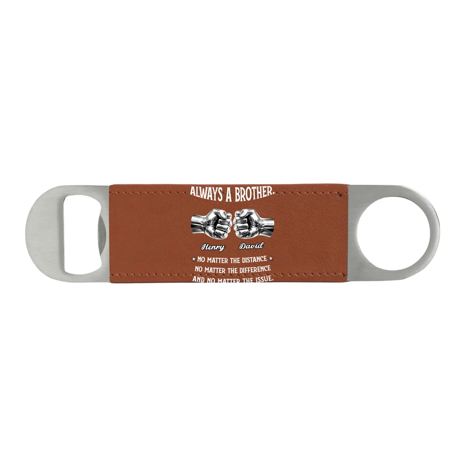 Always My Brother - Personalized Custom Leather Bottle Opener - Image 9