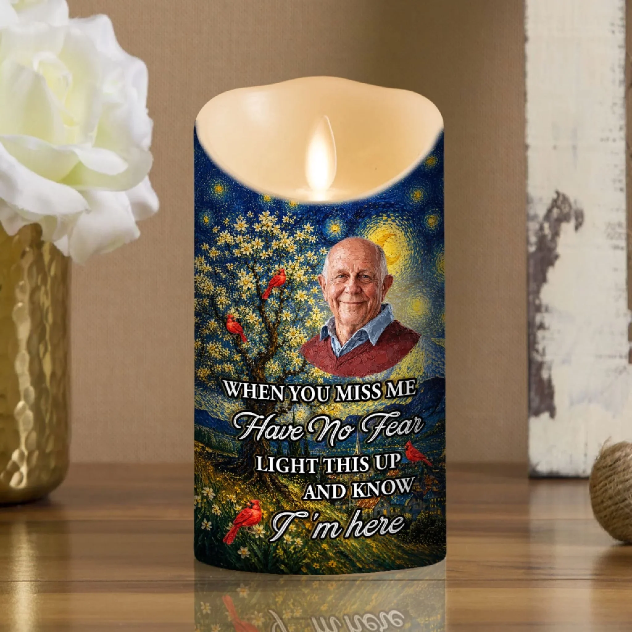 Always Shine In My Heart - Personalized Custom LED Candle - Image 3