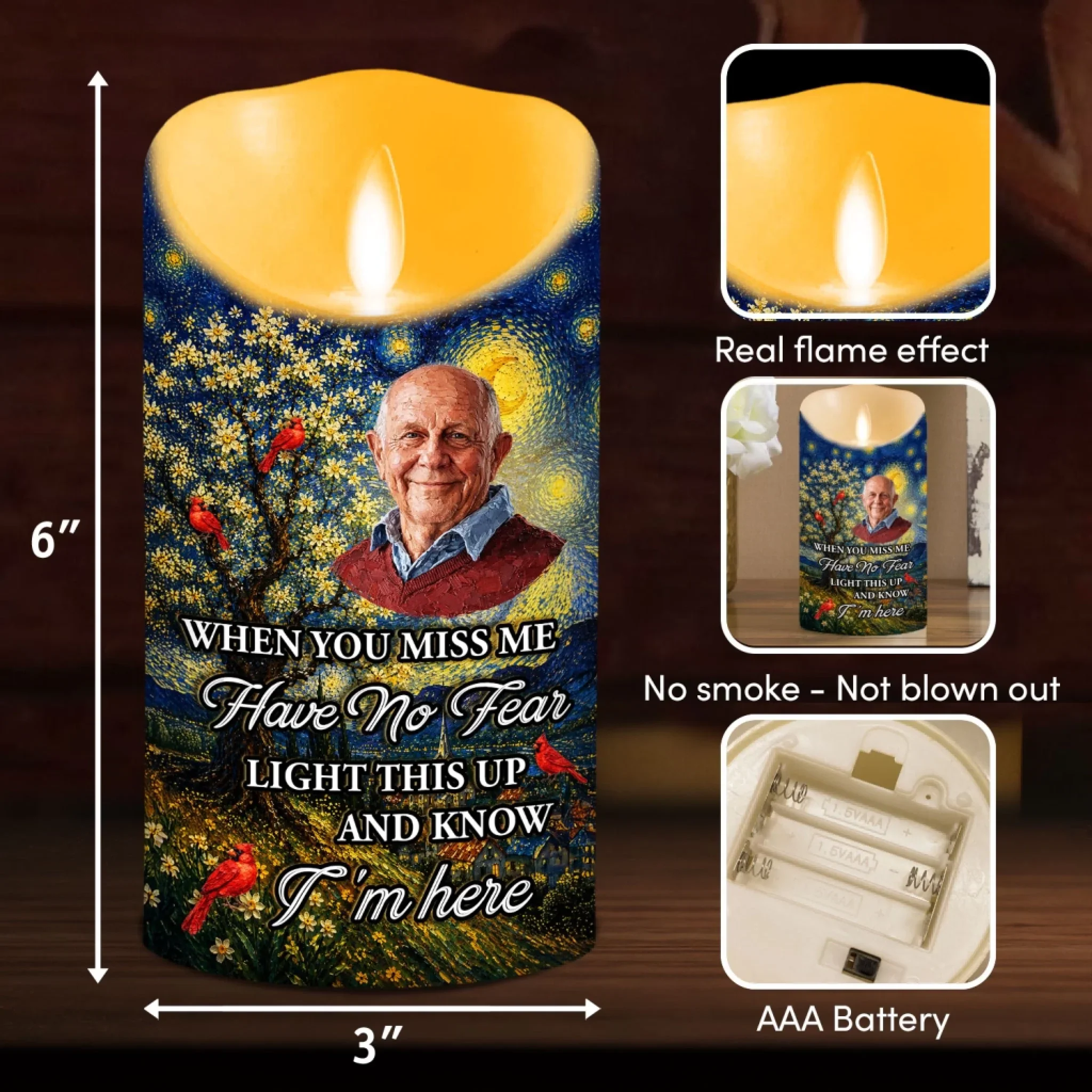 Always Shine In My Heart - Personalized Custom LED Candle - Image 5