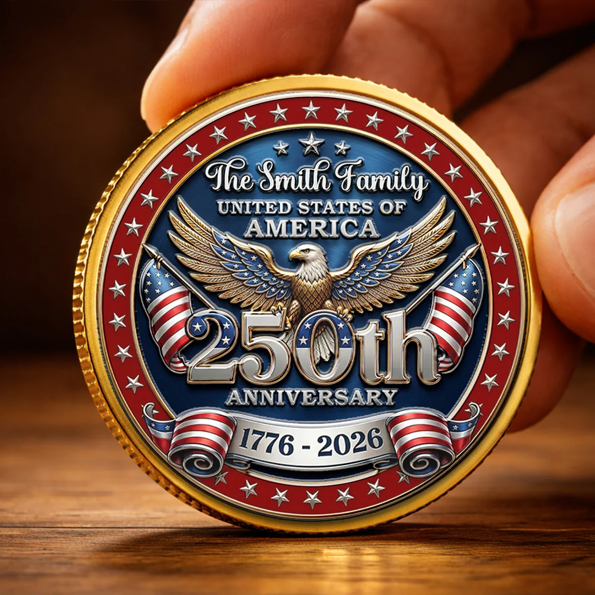 America 250 Freedom Legacy - Personalized Custom Commemorative Keepsake Coin