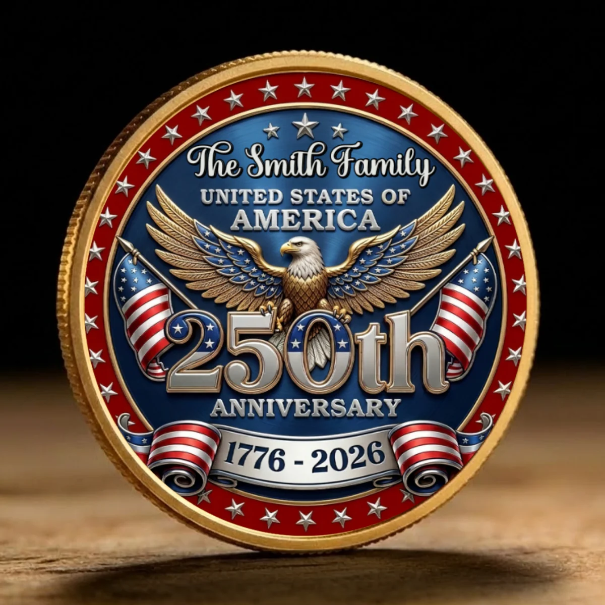 America 250 Freedom Legacy - Personalized Custom Commemorative Keepsake Coin - Image 8