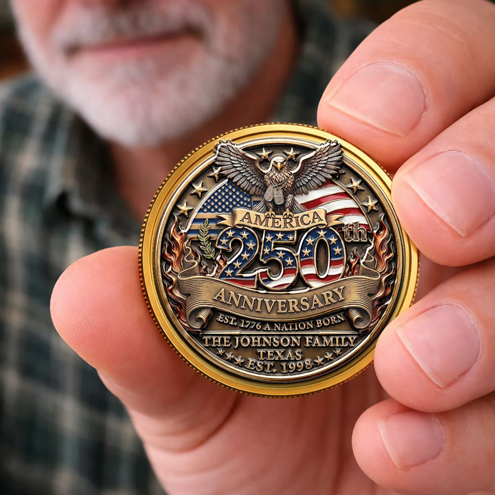 America 250th Anniversary Family Celebration - Personalized Custom Commemorative Keepsake Coin - Image 4