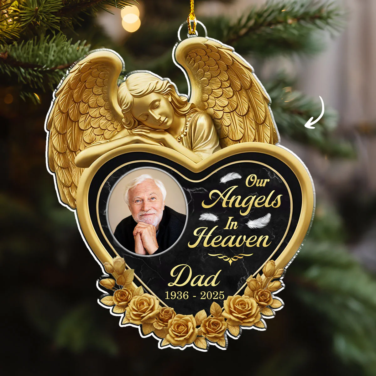 Angels In Heaven - Personalized Custom Acrylic Ornament - Image 4