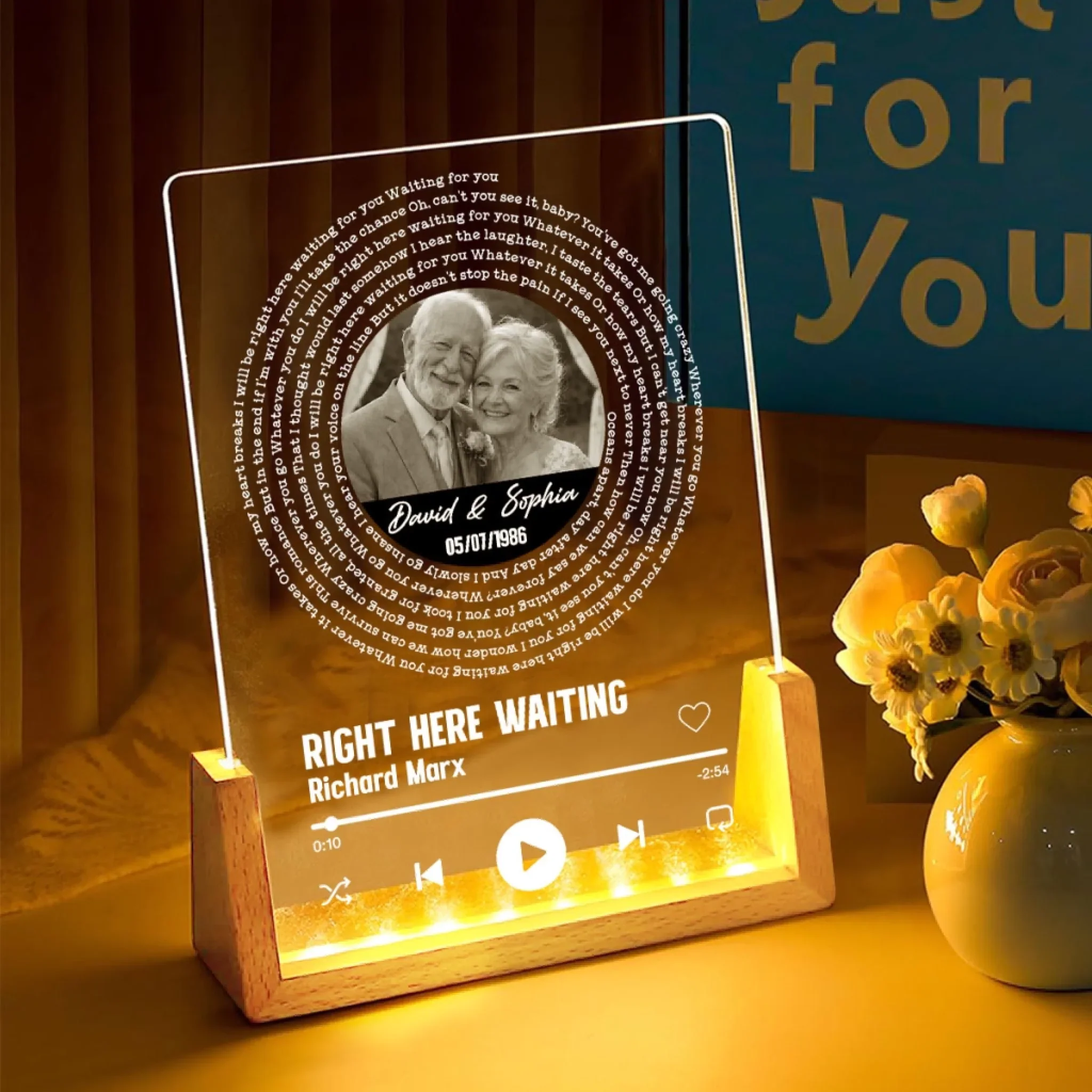 Anniversary Song Lyrics - Personalized Custom Night Light - Image 2