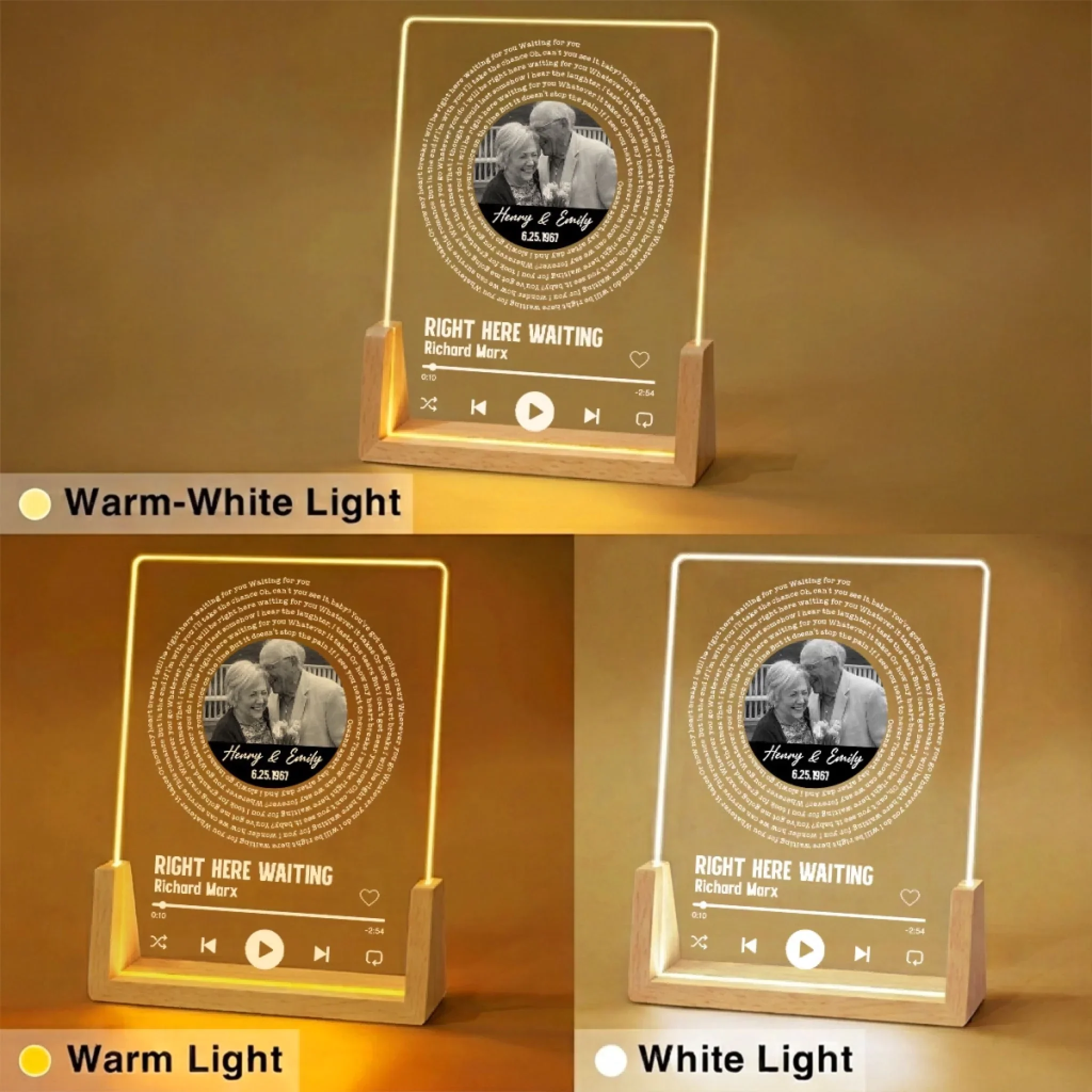 Anniversary Song Lyrics - Personalized Custom Night Light - Image 4